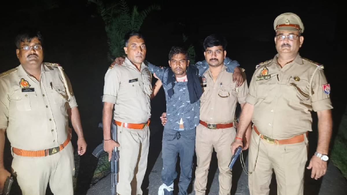 इटावा: पुलिस मुठभेड़ में लूट का आरोपी गिरफ्तार, पैर में लगी गोली; तमंचा और नकदी बरामद